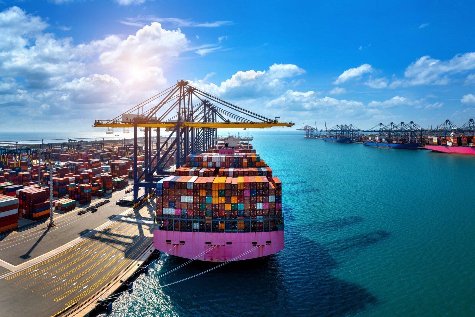 Global shipping lanes or cargo port